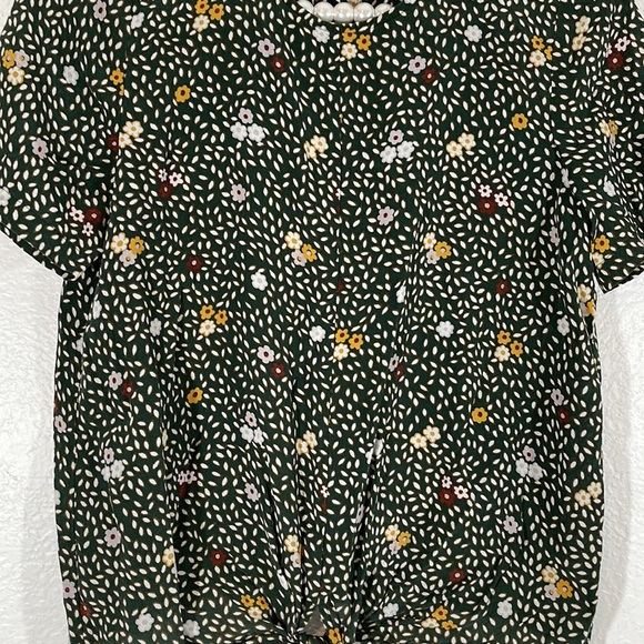 MADEWELL Silk Button-Back Tie Tee in Dropleaf Floral Size Small - Picture 4 of 11